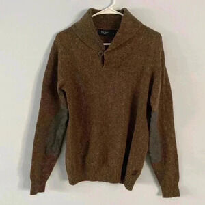 Paul Smith Men’s Wool Blend Tight Knit Collared Jumper Brown Size Small